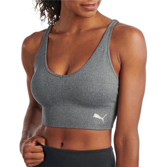 Women's Seamless Sports Bra, Heather Gray